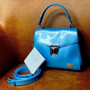 Beijo Silver Hardware Blue Crossbody Bag